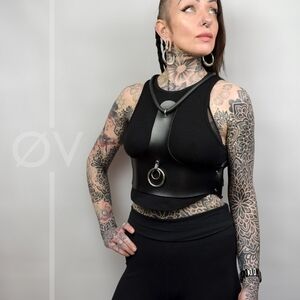 Vegan Leather Harness/Corset/Belt with Tubing detail